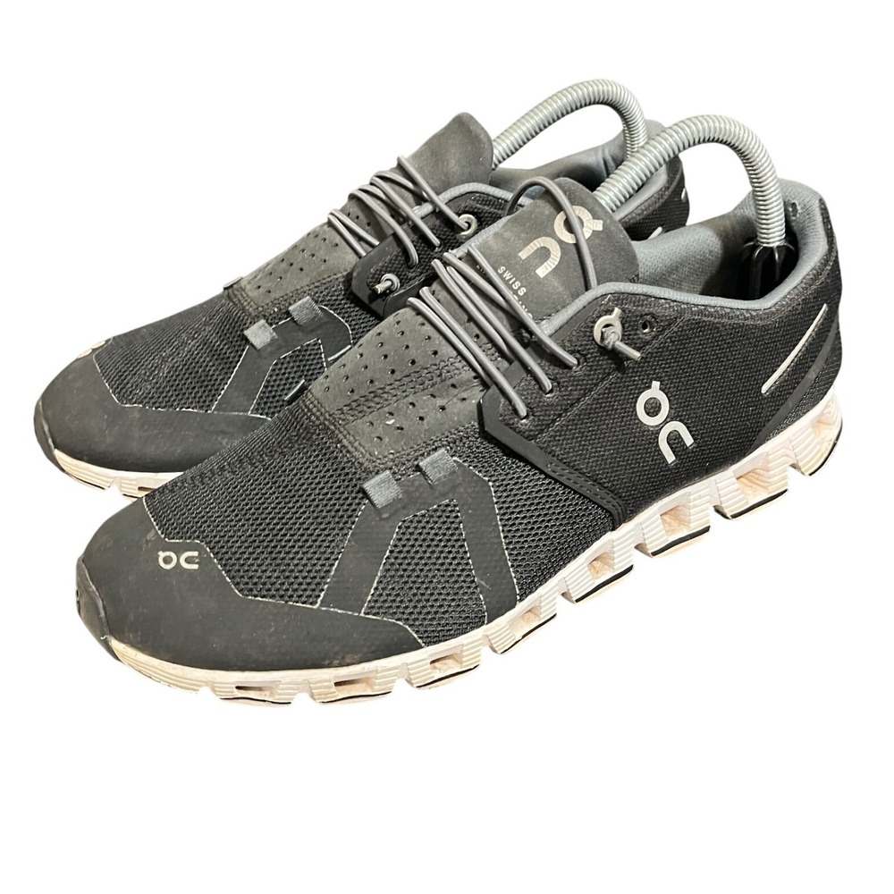 On Cloud Cloud Running Shoes Womens 9.5 Black White Swiss Engineering Sneakers